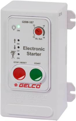 GELCO AC Motor Starter with Over Load Over Voltage Low Voltage Protection GSW107 MCB
