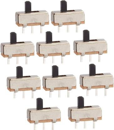 INSIGNIA LABS 10pcs Mini Size SPDT Slide Switch On-Off 3-Pin METAL Electronic Components Electronic Hobby Kit
