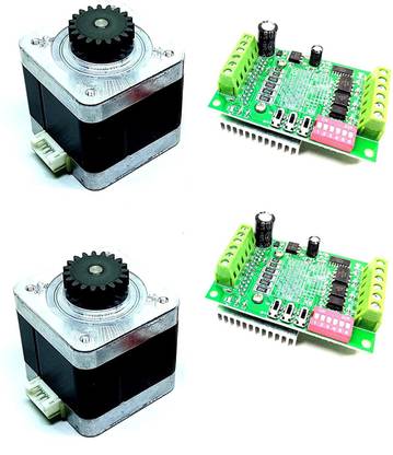 INVENTO 2Pcs TB6560 Stepper Driver + Nema 17 4.2 Kg cm Bipolar Stepper Motor with 19 teeth Gear for CNC Robotics RepRap 3D Printer Automotive Electronic Hobby Kit