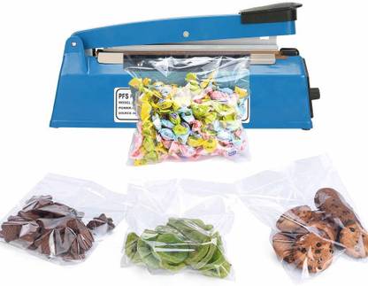 NIVAYO Heat Sealer 8 inch Impulse Handheld Packet Sealing Machine with Spare Teflon & 2 Extra Sealing Elements for Plastic Bags PE PP Bags Table Top Heat Sealer (200 MM) Table Top Heat Sealer