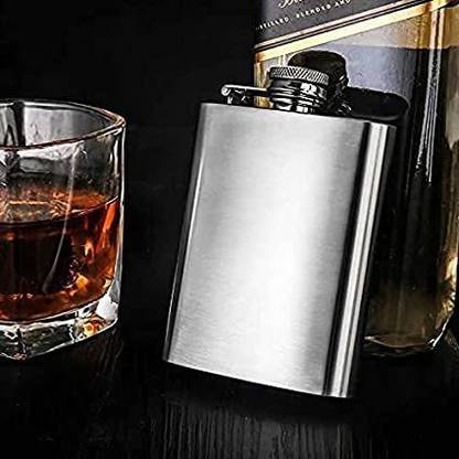 JGG Jain Gift Gallery Hip Flask 8OZ Stainless Steel (230 Ml) Alcoholic Beverage Holder Alcohol Drinks Wine Whiskey Holder Bottle Or Liquor Flasks for Men & Women steel Hip Flask