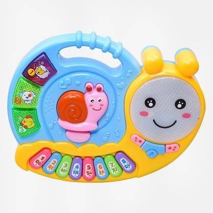 TEMSON Snail Elf Keyboard Piano with Lights, Music and Many More Functions Learning Toy For Kids (Multicolour)