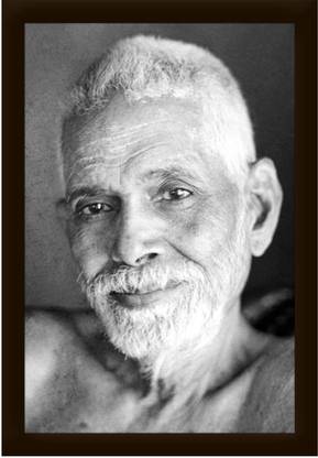 Braj Art Gallery Sri Ramana Maharshi B&W Portrait Photo Frame Digital Reprint 19.5 inch x 13.5 inch Painting