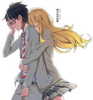 Anime Your Lie In April Kaori Miyazono Kousei Arima Matte Finish Poster Paper Print
