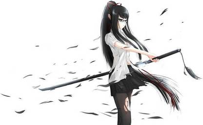 Anime Girls Original Characters Katana Anime Matte Finish Poster Paper Print