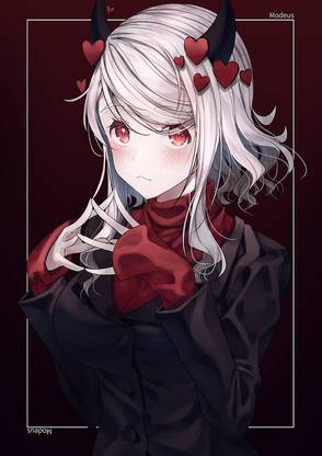 Helltaker Modeus Helltaker Anime Girls Horns Matte Finish Poster Paper Print