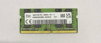 Sk Hynix DDR4-3200 ,260 PIN SODIMM, 1.2V, CL 19 Laptop Ram Memory Module DDR4 16 GB (Dual Channel) Laptop (HMA82GS6DJR8N-XN)