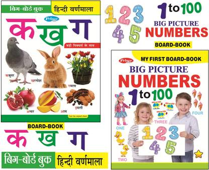 Hindi Alphabets Big Picture Board Book And Numbers Board Book ( Pack Of 2 )