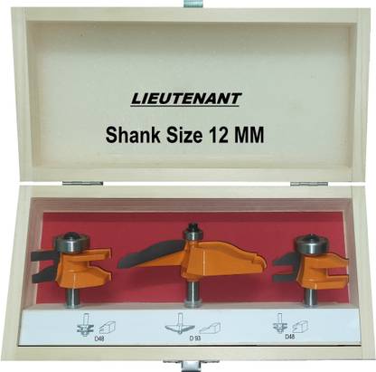 LIEUTENANT Shank-12MM 3-Pcs Counter Profile Raised Panel Cabinet Door Router Bit Rotary Bit Set