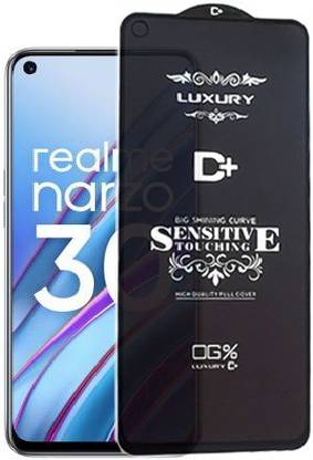 A-Allin1 Edge To Edge Tempered Glass for Realme Narzo 30, (Premium Luxury D+ Sensitive Touching Edge to Edge Tempered Glass With Camera Open Cut)