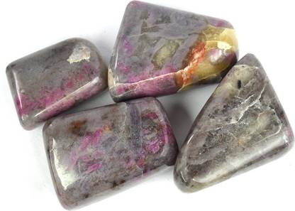 CRYSTU Natural Ruby Feldspar Tumble Stone. Charged Polished Asymmetrical Crystal Stone