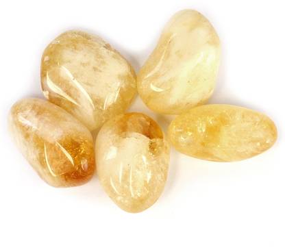 CRYSTU Natural Honey Citrine Brazilian Tumble Stone. Charged Polished Asymmetrical Crystal Stone