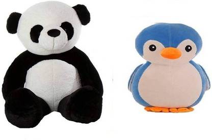 Dteddy high quality soft fabric 2 feet panda and penguin  - 61 cm