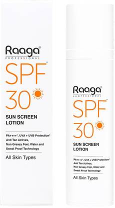 रागा SPF 30 सन स्क्रीन लोशन SPF - 30 PA++++