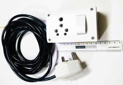 Satymidustry 16 AMP Extension wire10 mtr with switch board plug with 3 core cable fitted ready to use 1  Socket Extension Boards