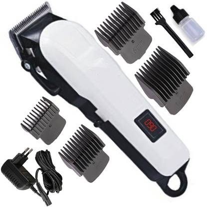 KURBA New Professional cordless rechargeable hair trimmer LED screen display hair shaving machine for unisex adults Trimmer 240 min  Runtime 4 Length Settings