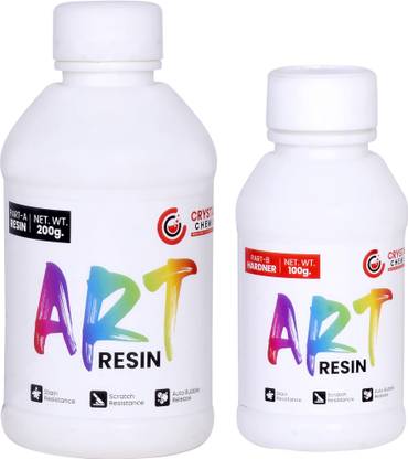 art resin Crystal Clear Resin UV Resistant| Long- Lasting| Smooth Finish| All Surface |Easy to Use Epoxy 300 GRAM