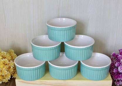 Mirakii Ceramic Ramekin Bowl Ramekins for Serving Desserts or Snacks, Snacks,Sauce/Chutney, Baking Cup Cake, Dessert, Souffle, Creme Brulee