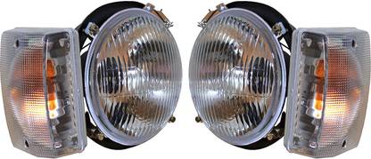 Apsmotiv Front Piaggio APE Three Wheeler Headlights with Side Indicator Set Car Dash Indicator Lamp