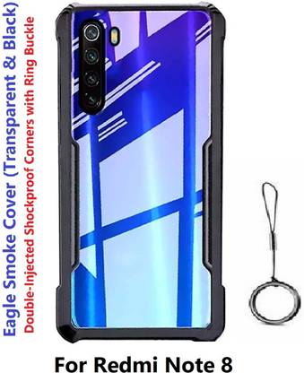 ISAAK Back Cover for Redmi Note 8 Eagle Smoke Cover (Transparent) Double Injected Shockproof Corners with Ring Buckle
