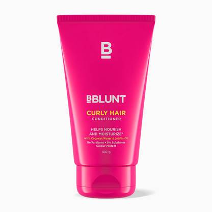 BBlunt Curly Hair Conditioner for dry/tangled curly hair, with Coconut Water & Jojoba Oil. No Parabens, Sulphates. 100gm