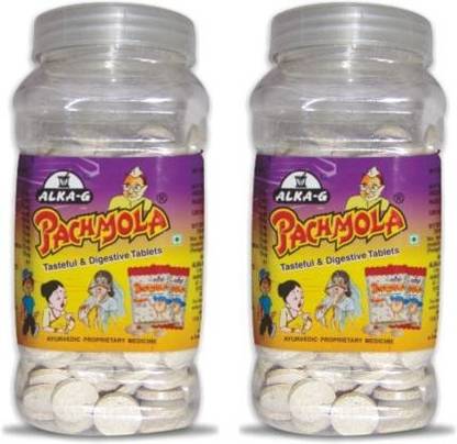 PACHMOLA PACK OF 2 AYURVEDIC TASTEFUL, HEALTHY AND DIGESTIVE TABLETS 320Pc IN EASY TO STORE JAR | AFTER MEAL DIGESTIVE TABLETS | PACHAK GOLI SOUR Tablet