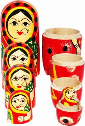 TOYS HOUSE Hand Painted Russian Matryoshka Stacking Dolls- Set of 5 Piece
