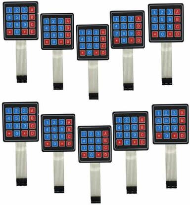 TRUSTECH 10pcs 4x4 Matrix Array 16 Key Membrane Switch Keypad 8-pin Keyboard (Keypad membrane) compatible with Ar-duino/AVR/PIC raspberry PI ESP8266 and Other Popular Boards Electronic Components Electronic Hobby Kit