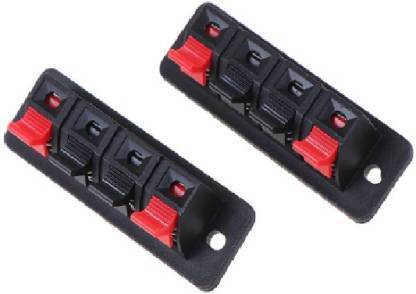 FKD 4 Positions Connector Terminal Push In Jack Spring Load Audio Speaker Terminals pack of 2 pcs Electronic Components Electronic Hobby Kit