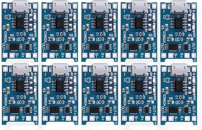 TRUSTECH TP4056 / TPA 4056 / TP 4056 Charging Boost Lipo Charger , Lithium Battery 3.7V Charging Module, Input Micro USB With Battery Protection Circuit - Pack of 10 Electronic Components Electronic Hobby Kit
