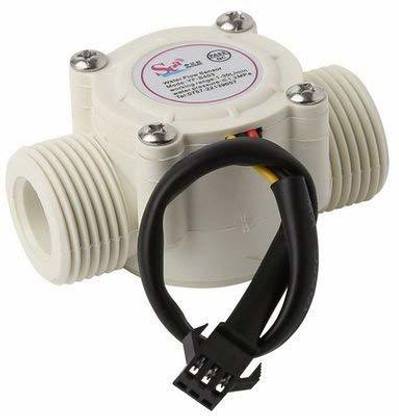 TRUSTECH 1/2'' Water Flow Hall Sensor Control Switch Fluid Flow Meter Flowmeter Counter 1-30L/min Compatible with iduino YF-S201 (White or Black) Electronic Components Electronic Hobby Kit