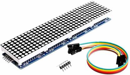 TRUSTECH MAX7219 Dot Led Matrix Module 4 In 1 Display with 5P Line Module For boards compatible with Ar-duino Micro-controller - (Pack of 1) Electronic Components Electronic Hobby Kit