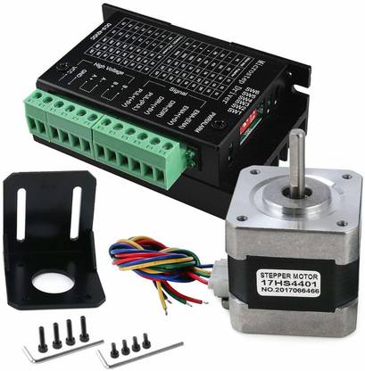 TRUSTECH TB6600 4A 9-42V Stepper Motor Driver CNC Controller with Stepper Motor Nema 17 Bipolar 1.7A 40N.cm Holding Torque and Motor Mounting Bracket for 3D Printer Electronic Components Electronic Hobby Kit