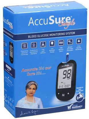 AccuSure SIMPLE WITHOUT STRIPS Glucometer