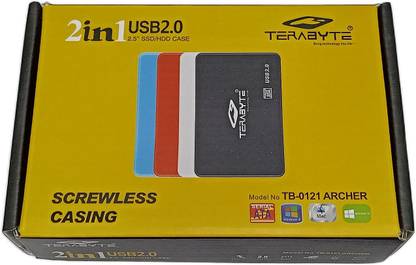 TERABYTE 2in1 USB 2.0 External Hard Drive Screwless Laptop Casing for 2.5" SSD/HDD 2.5 inch HDD Enclosure 2.5 inch Laptop Casing