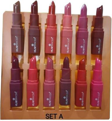 Hilary Rhoda Retro Matte Lipstick Long Lasting Multicolor 12 Lipstick Group A (45.6)gm