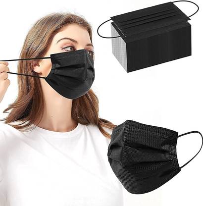 DM SPECIALLY FOR SPECIALIST We Care For your Life 3Ply Black Surgical Mask Disposable Nonwoven Fabric Face Mask With Nose Clip And Comfortable Ear loop Water Resistant Surgical Mask