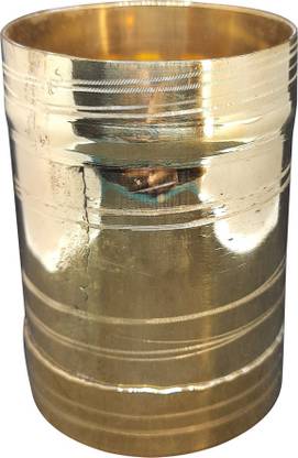 cool boss Brass Rice Grains Measuring Small Pot, 1 Unit, Padi Uzhakku, Measuring Cup