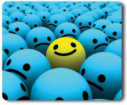 Yellow Alley Emoji Print Mouse Pad for PC, Laptop & Desktop|Rubber Base Matte Finish, Anti-Slippery Dust Free, Vibrant Colors, Rectangular Mouse Pad Friendly For All Types Of Mouse Non Slip Base Mousepad