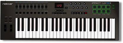 nektar MCF009 Impact LX49+ 49-Key Full-Size Velocity-Sensitive USB Midi keyboard Controller with 8 Velocity-Sensitive LED Pads, Nektar Deep DAW Integration and Free Professional Recording Software Bundle Digital Arranger Keyboard