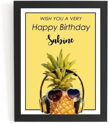 Beautum Happy Birthday Sabine Name Printed Unique Digital Reprint 9inch x 13inch Painting Model No:BLILU018276 Digital Reprint 13 inch x 9 inch Painting