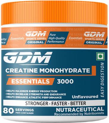 gdm nutraceuticals llp Creatine Monohydrate 240 gm (80 Servings, Unflavored) Plant-Based Protein
