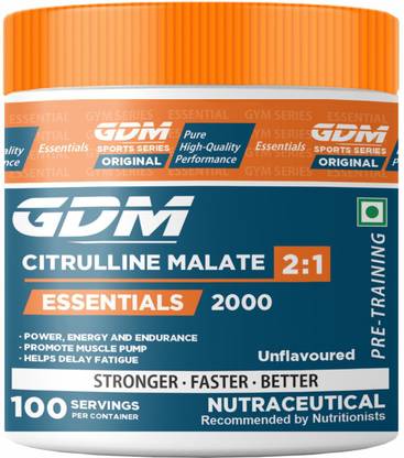 gdm nutraceuticals llp Citrulline Malate 2:1 - 100 Servings Plant-Based Protein (200 g, Unflavoured) Plant-Based Protein