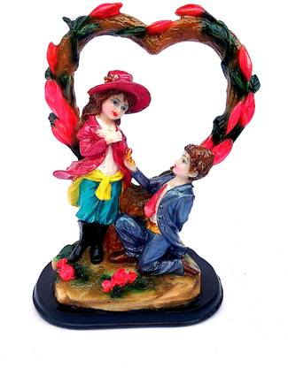krishnagallery1 Beautifull Love Heart Couple Love Couple statue Resisn Couple Handicraft Item Couple statue , Couple gifts , Love Couple statue , valentine gift , Birthday Gift , Gifted statue ( Home Decoration , Gifted use Item statue) Decorative Showpiece  -  25 cm