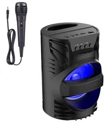 Worricow USB, Micro SD Card Reader, AUX with Karaoke mic 10 W Bluetooth PA Speaker