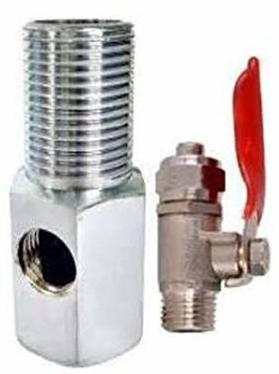 KRPLUS 1/2" Stainless Steel Nipple with 3/8" Brass Inlet Ball Valve for 3/8" inch RO Pipe Tubing (Coupling Set-Diverter Valve & On/Off Tee Valve) For Water Purifiers Ball Valves