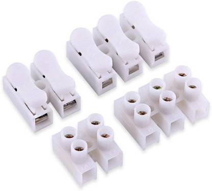 RPI SHOP 2 Way + 3 Way Quick Push Type Lock Electric Wire Connectors & Terminal Strip Screw Terminal Barrier Block, Insulated Electrical Wire Terminal Connector Each 15 Pcs Pack of 60 Pcs (White) Terminal Connector Wire Connector