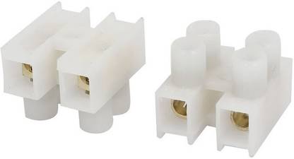 RPI SHOP - 2 Way Terminal Strip Screw Terminal Barrier Block, 2 Position Dual Row Type H Wire Connector, Insulated Electrical Wire Terminal Connector Pack of 10 Pcs (White) terminal Block Wire Connector