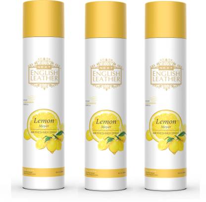 Next English Leather Pack of 3 Lemon Meyer Air Feshner Car Freshener Spray Pack of 3