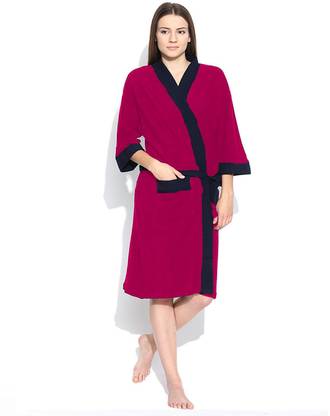 ELEVANTO Rani & blue Free Size Bath Robe